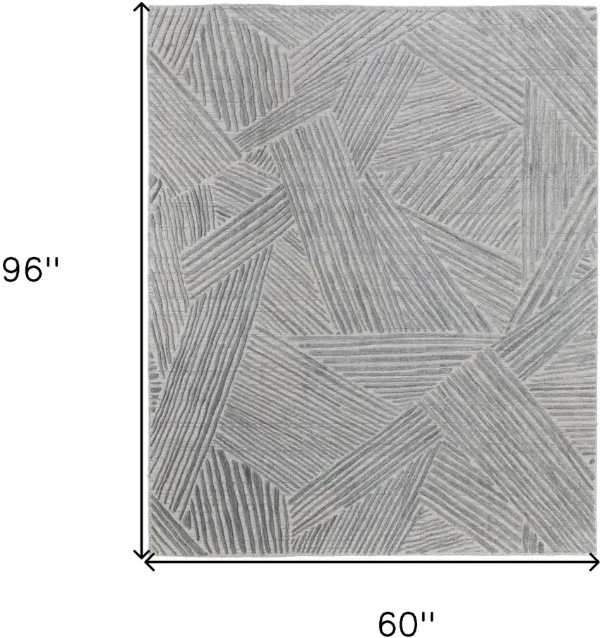 Green and Ivory Abstract Hand Woven Area Rug Photo 3