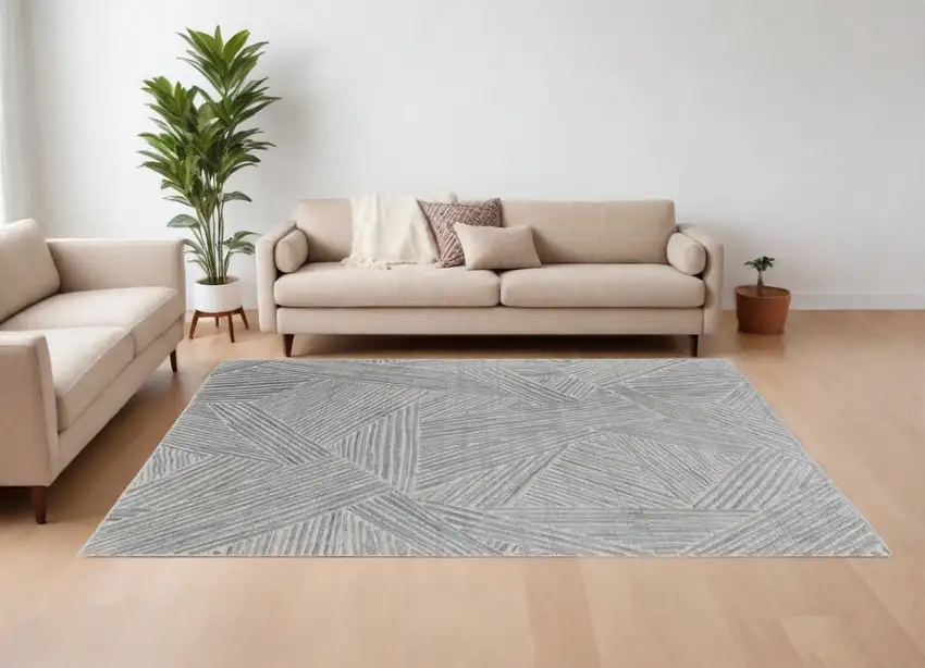 Green and Ivory Abstract Hand Woven Area Rug Photo 1