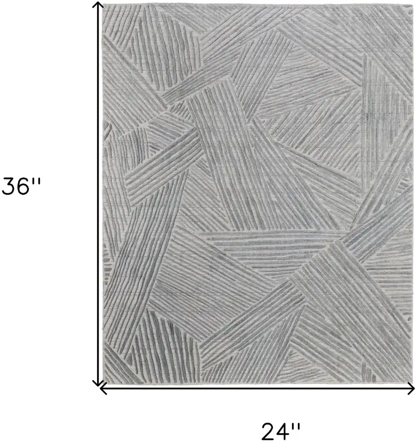 Green and Ivory Abstract Hand Woven Area Rug Photo 3