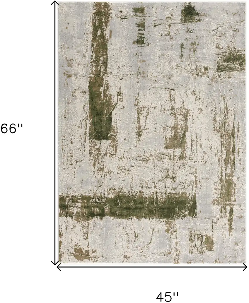 Green Abstract Dhurrie Area Rug Photo 9