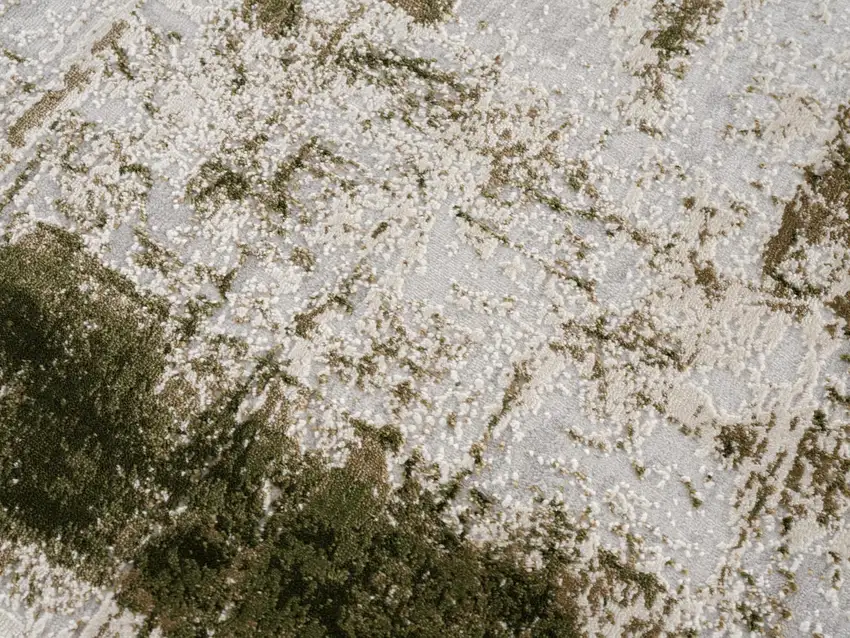 Green And Ivory Abstract Area Rug Photo 9
