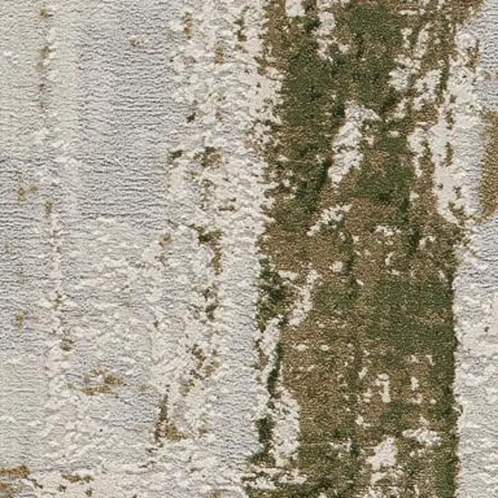 Green And Ivory Abstract Area Rug Photo 3