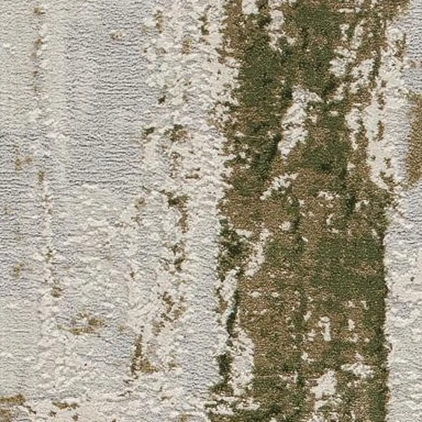 Green And Ivory Abstract Area Rug Photo 3