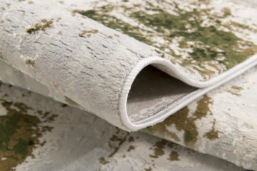 Green and Ivory Distressed Area Rug Photo 9