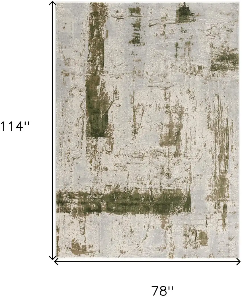 Green Abstract Dhurrie Area Rug Photo 9