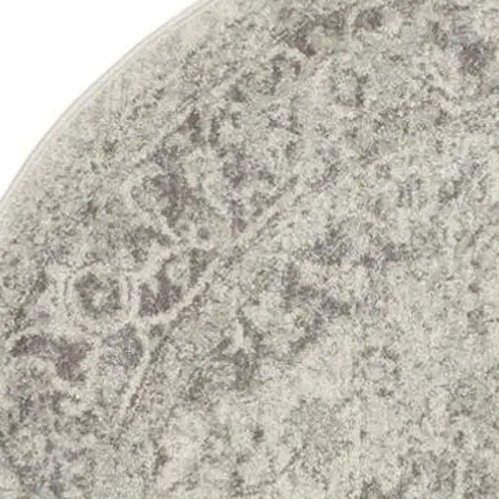 Green and Ivory Floral Distressed Area Rug Photo 3