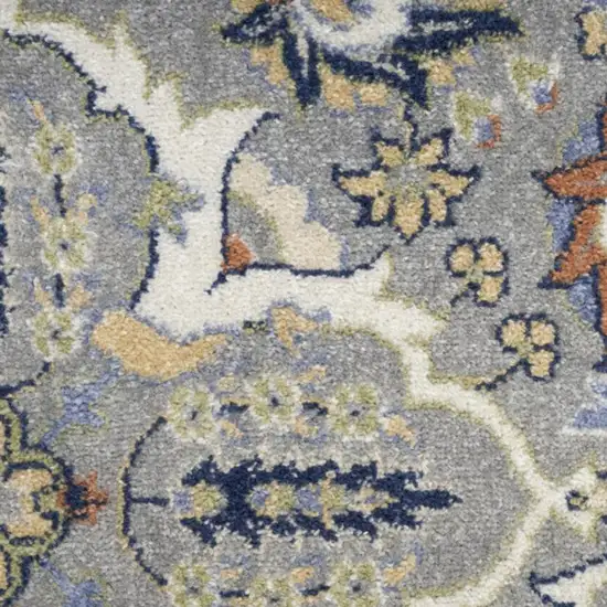 Green and Ivory Floral Power Loom Area Rug Photo 4