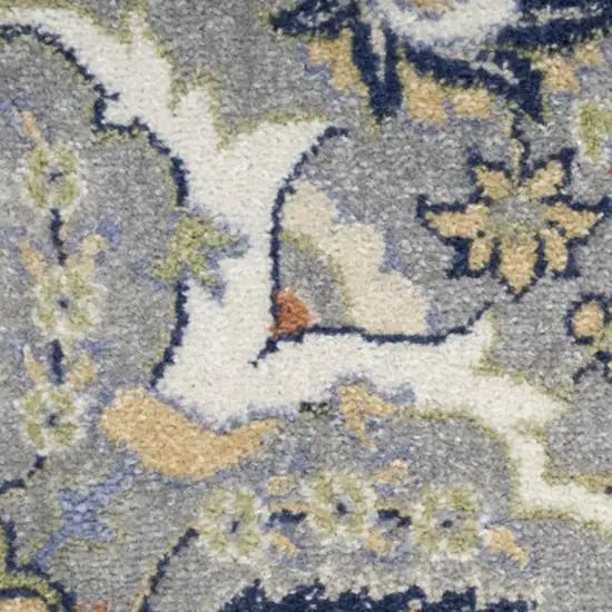 Green and Ivory Floral Power Loom Area Rug Photo 1