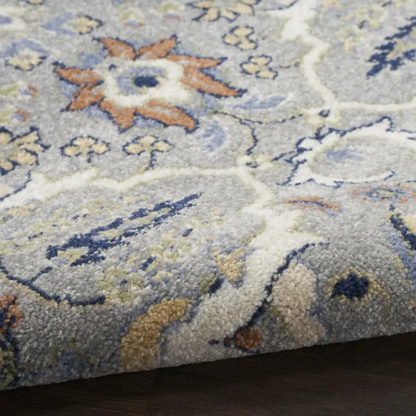 Green and Ivory Floral Power Loom Area Rug Photo 8