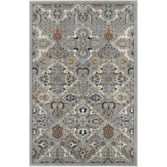 Green and Ivory Floral Power Loom Area Rug Photo 2