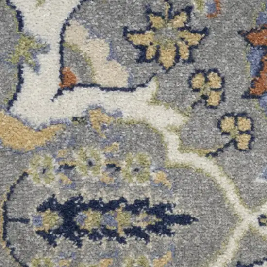 Green and Ivory Floral Power Loom Area Rug Photo 1