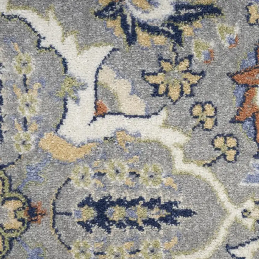 Green and Ivory Floral Power Loom Area Rug Photo 3