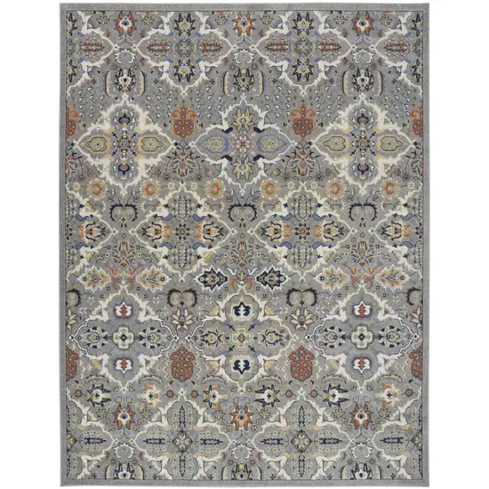 Green and Ivory Floral Power Loom Area Rug Photo 2