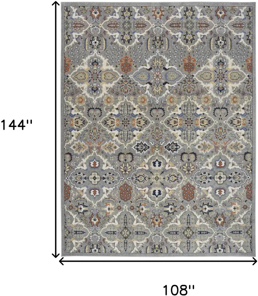 Green and Ivory Floral Power Loom Area Rug Photo 9