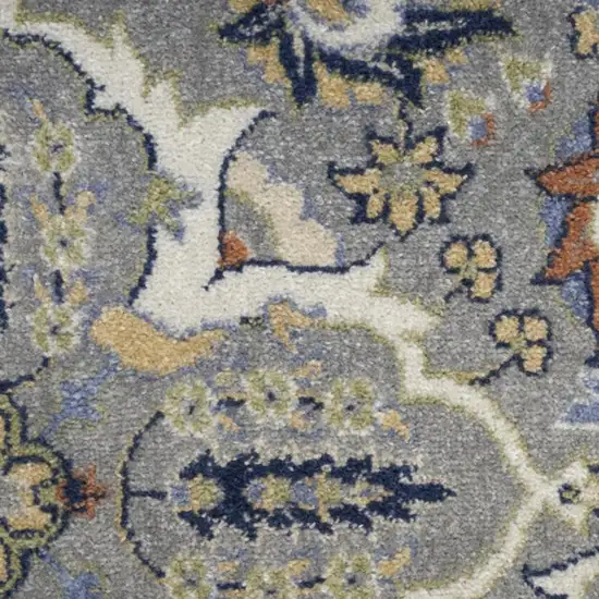 Green and Ivory Floral Power Loom Area Rug Photo 4