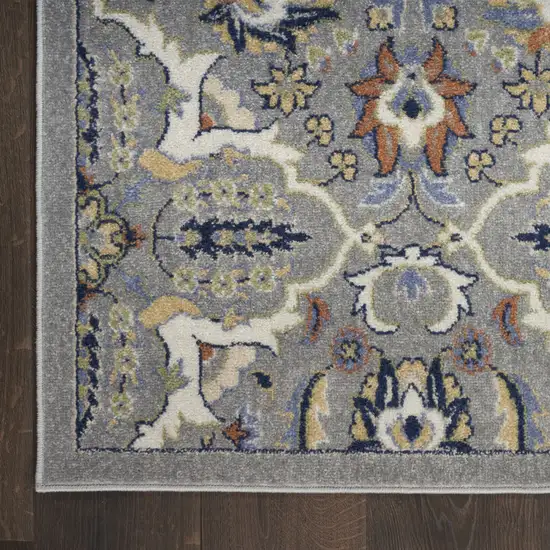Green and Ivory Floral Power Loom Area Rug Photo 9