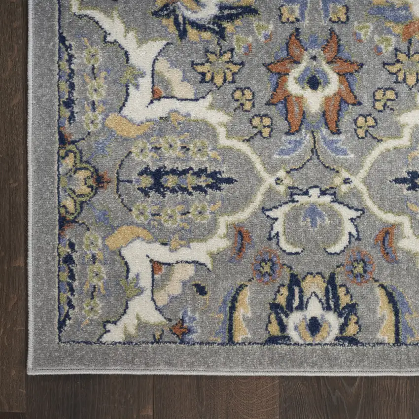Green and Ivory Floral Power Loom Area Rug Photo 9