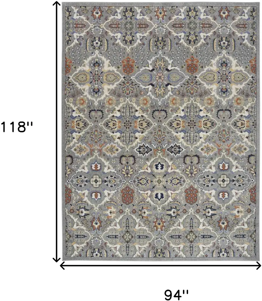 Green and Ivory Floral Power Loom Area Rug Photo 9
