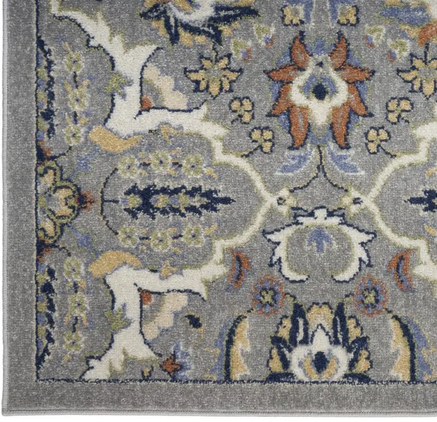 Green and Ivory Floral Power Loom Area Rug Photo 2