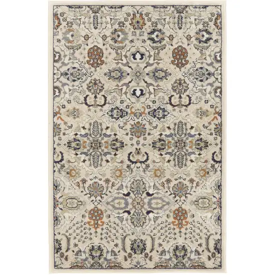 Green and Ivory Floral Power Loom Area Rug Photo 6