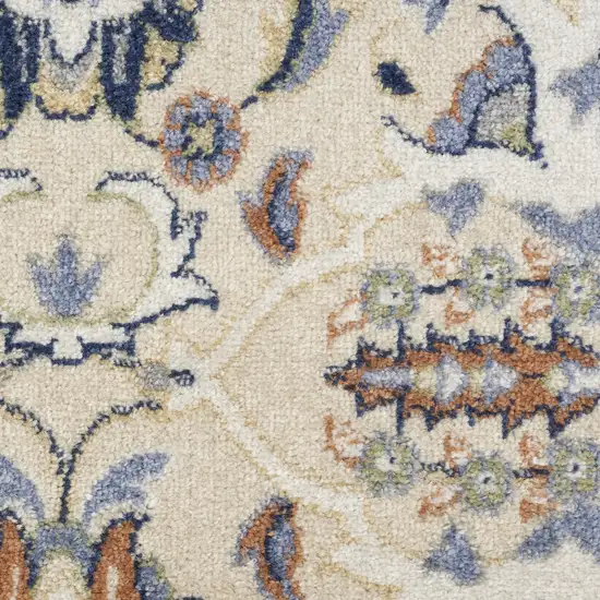 Green and Ivory Floral Power Loom Area Rug Photo 4