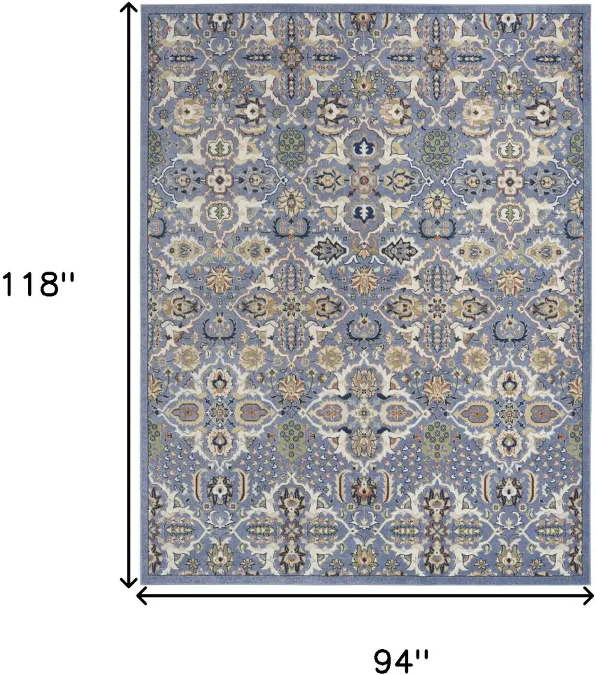 Green and Ivory Floral Power Loom Area Rug Photo 9