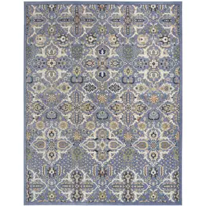 Photo of Green and Ivory Floral Power Loom Area Rug