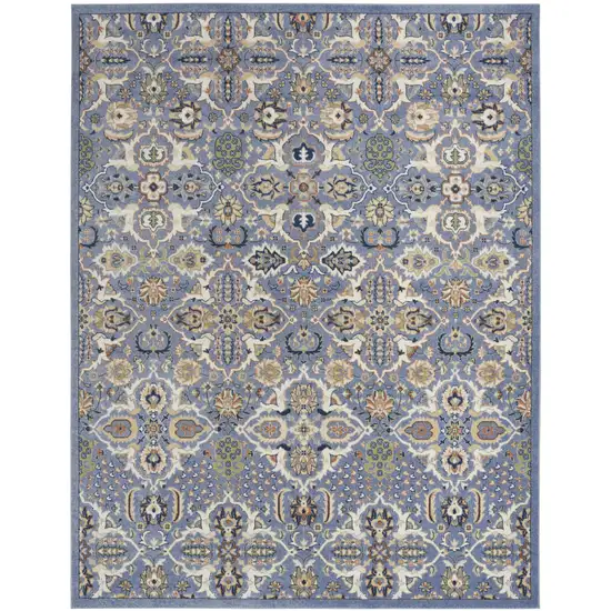 Green and Ivory Floral Power Loom Area Rug Photo 2