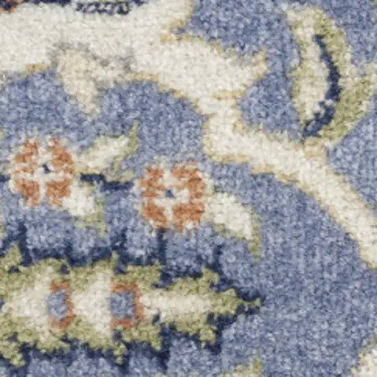 Green and Ivory Floral Power Loom Area Rug Photo 1