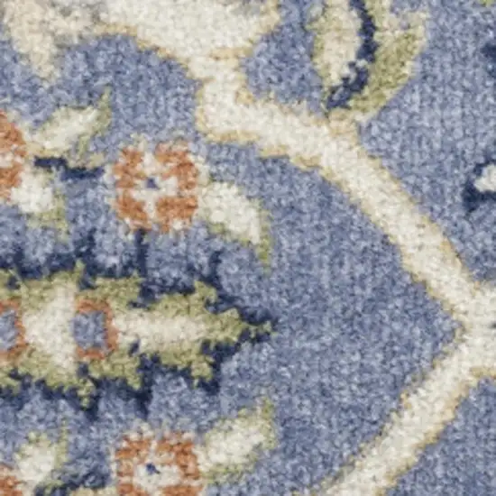 Green and Ivory Floral Power Loom Area Rug Photo 1