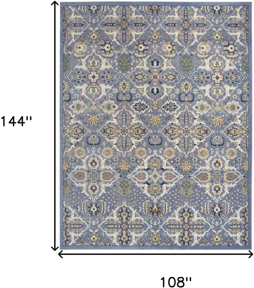 Green and Ivory Floral Power Loom Area Rug Photo 9