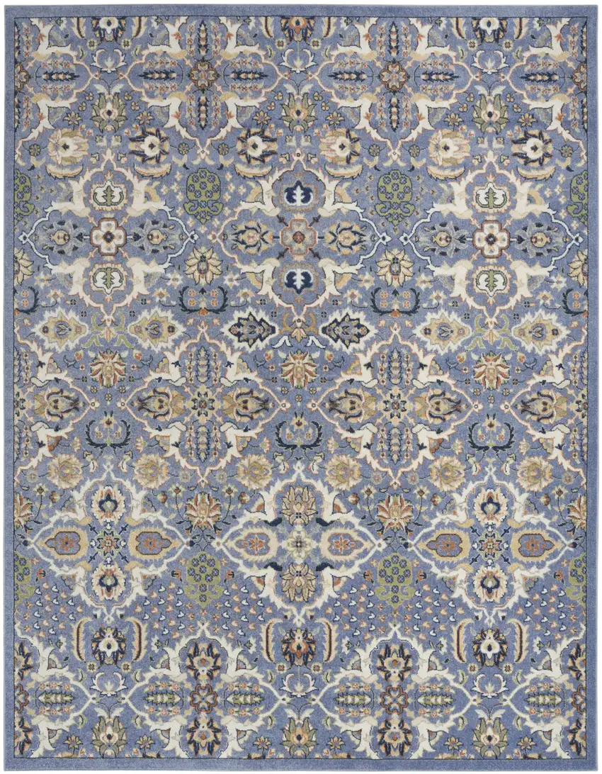Green and Ivory Floral Power Loom Area Rug Photo 2