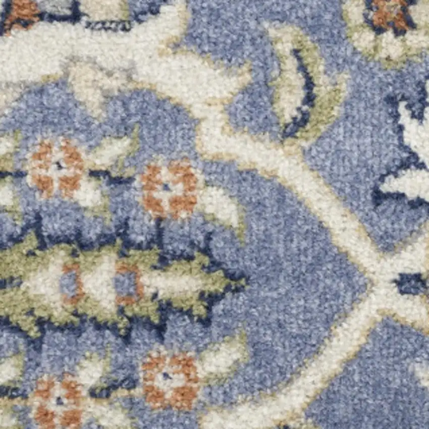 Green and Ivory Floral Power Loom Area Rug Photo 4