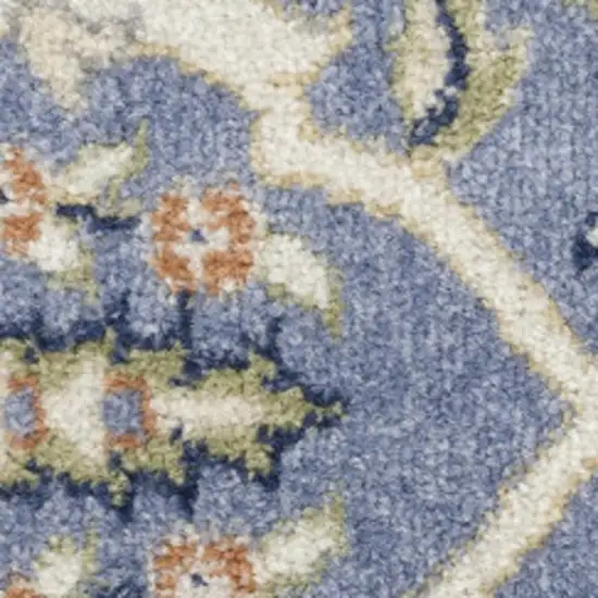 Green and Ivory Floral Power Loom Area Rug Photo 1