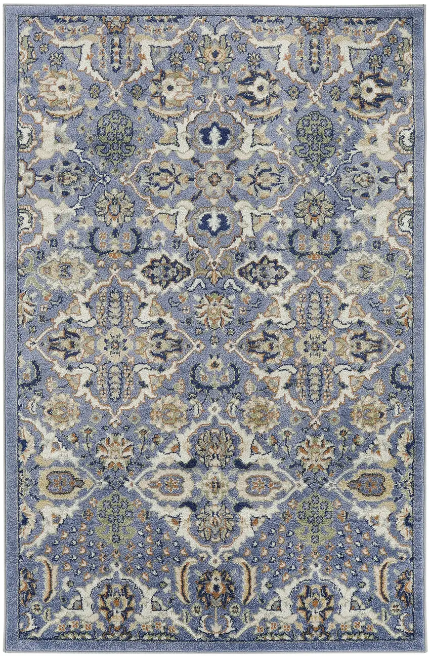 Green and Ivory Floral Power Loom Area Rug Photo 2