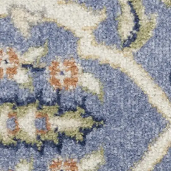 Green and Ivory Floral Power Loom Area Rug Photo 1