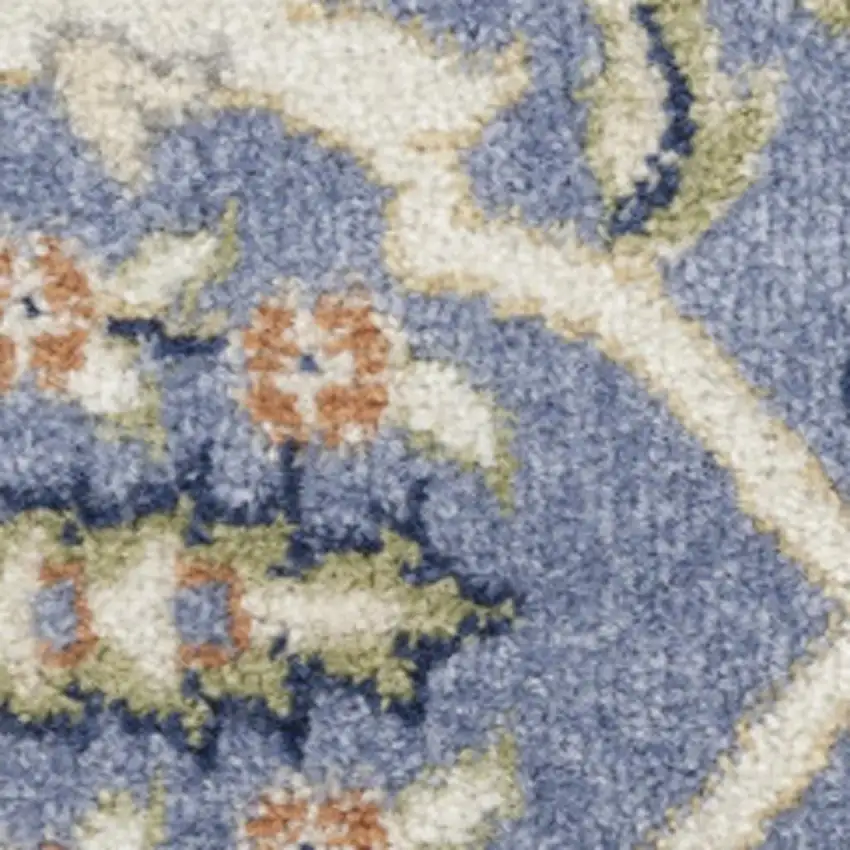 Green and Ivory Floral Power Loom Area Rug Photo 1