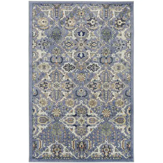 Green and Ivory Floral Power Loom Area Rug Photo 3