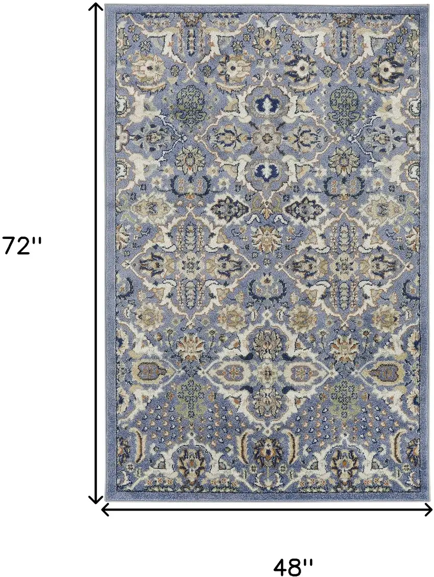 Green and Ivory Floral Power Loom Area Rug Photo 9