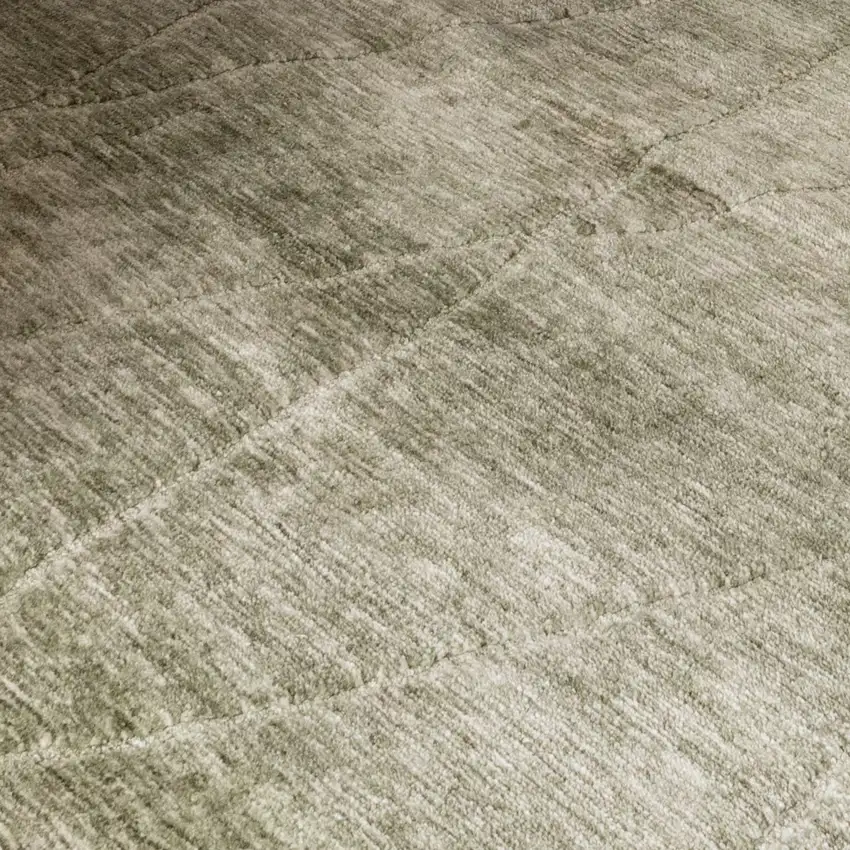 Green and Ivory Geometric Power Loom Distressed Non Skid Area Rug Photo 4