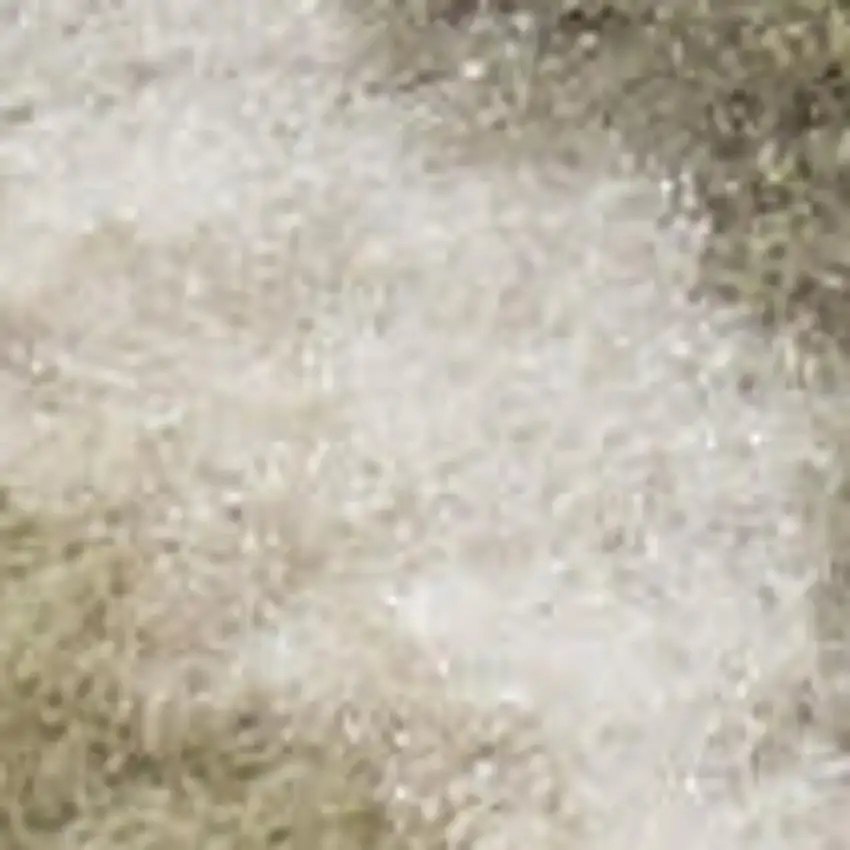 Green and Ivory Medallion Power Loom Distressed Area Rug Photo 6