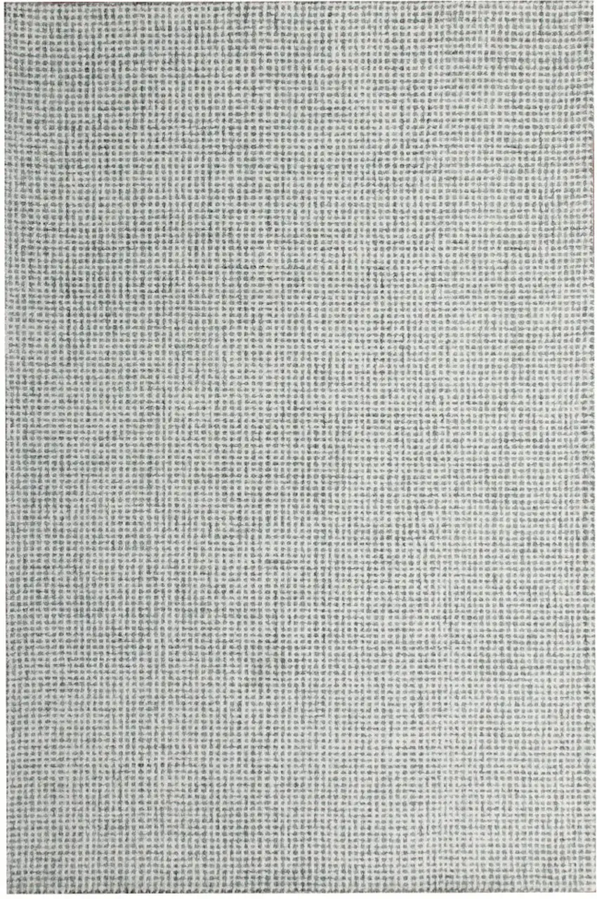 Green and Ivory Wool Checkered Hand Tufted Area Rug Photo 2