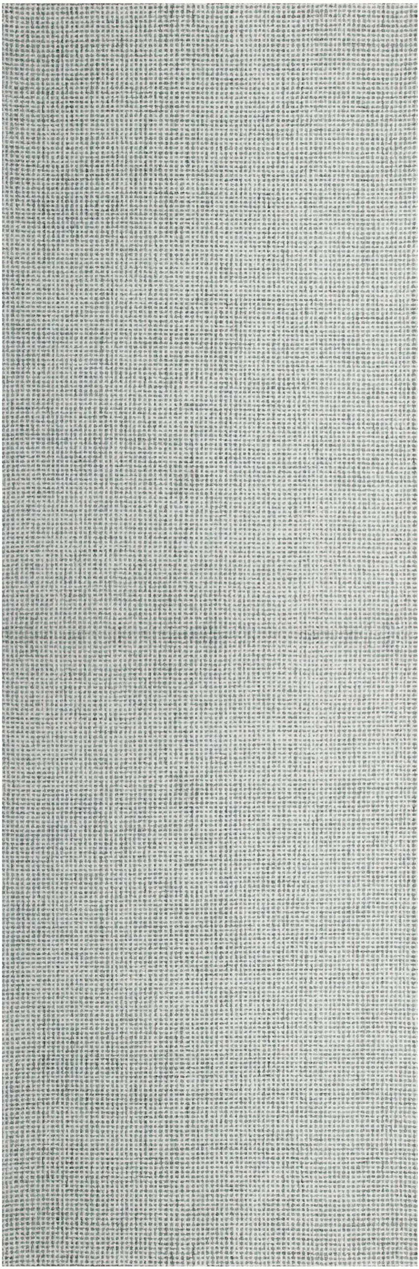 Green and Ivory Wool Checkered Hand Tufted Runner Rug Photo 2