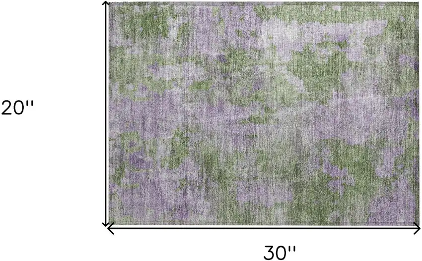 Green and Purple Abstract Washable Non Skid Indoor Outdoor Area Rug Photo 3