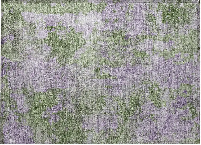 Green and Purple Abstract Washable Non Skid Indoor Outdoor Area Rug Photo 4