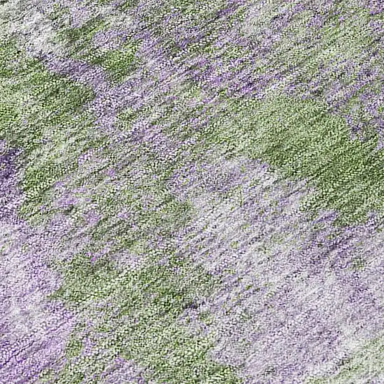 Green and Purple Abstract Washable Non Skid Indoor Outdoor Area Rug Photo 8