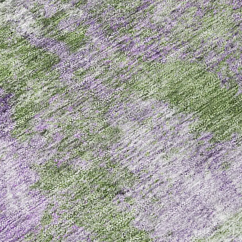 Green and Purple Abstract Washable Non Skid Indoor Outdoor Area Rug Photo 8