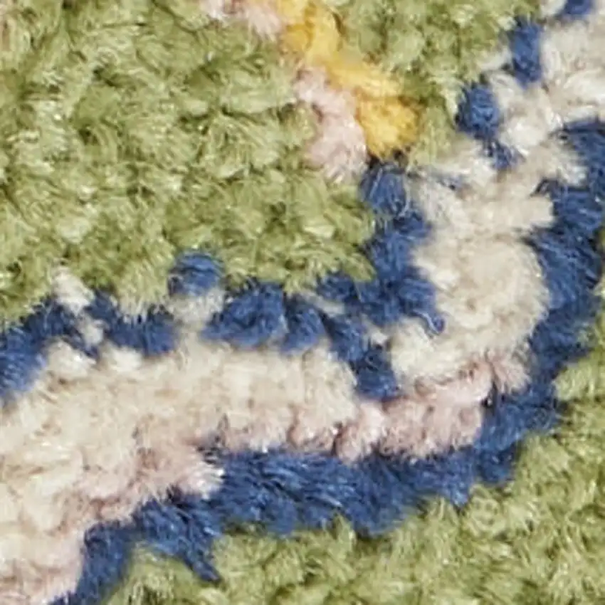 10' Green And Red Floral Runner Rug Photo 3