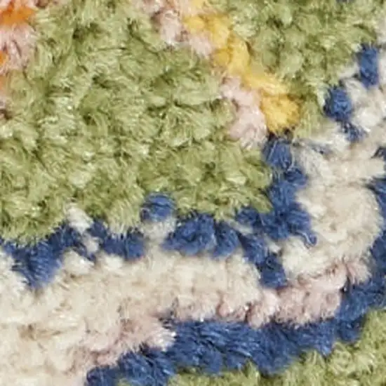 12' Green And Red Medallion Runner Rug Photo 3