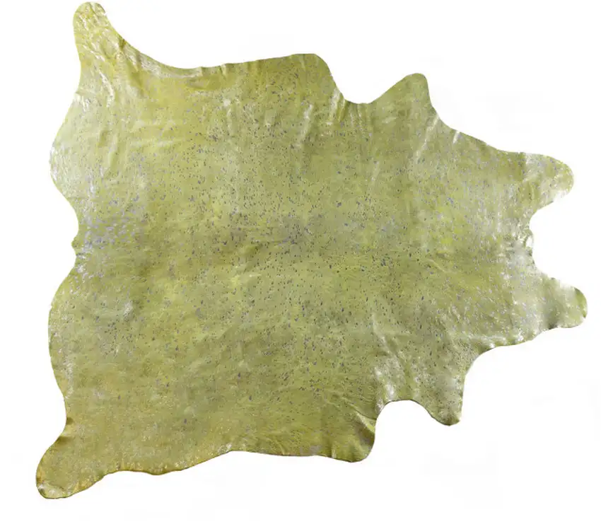 Green and Silver Cowhide Hand Knotted Area Rug Photo 4